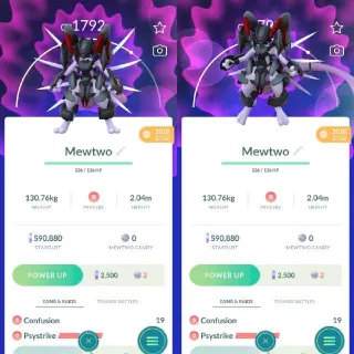 Pokémon Go Armored Mewtwo - Guarantee Lucky - Trade 20K Or 1M Stardust