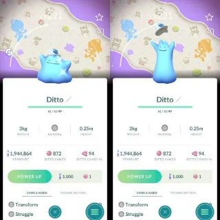 Shiny Ditto Wearing Hat Cap - Background - Registered Trade Only 20k Dust - Pokémon Go