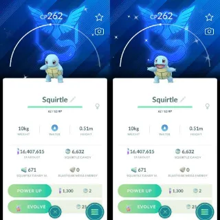 Shiny Squirtle With team Mystic background - Pokemon Go