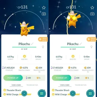 Shiny Cake Hat Pikachu- Registered Trade Only 20k Dust - Pokemon Go
