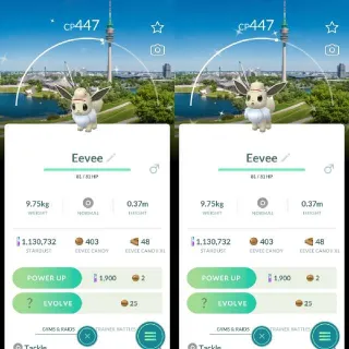 Shiny Eevee wearing an explorer hat munich background city safari