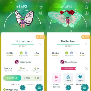 Shiny Gigantamax Butterfree - Pokemon Go