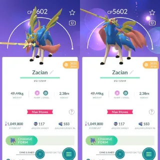 Crowned Sword NonShiny Zacian Level 50 - Pokemon Go