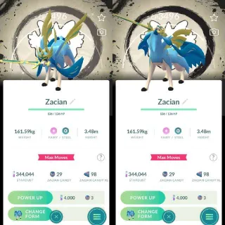 Shiny Crowned Sword Zacian With Special Background - Pokemon Go