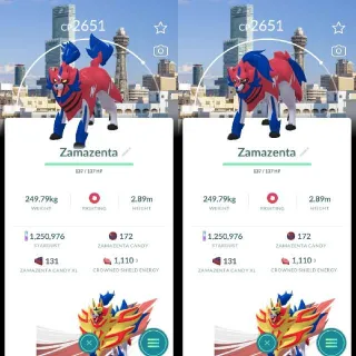 Nonshiny Zamazenta with Osaka Background - Pokemon Go