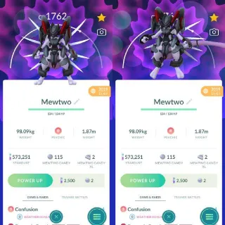Pokémon Go Armored Mewtwo - Guarantee Lucky - Trade 20K Or 1M Stardust