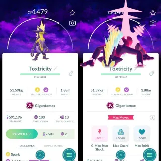 Nonshiny Gigantamax Toxtricity Background Registered trade 20k Stardust