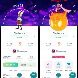 Nonshiny Gigantamax Cinderace Background Registered trade 20k Stardust