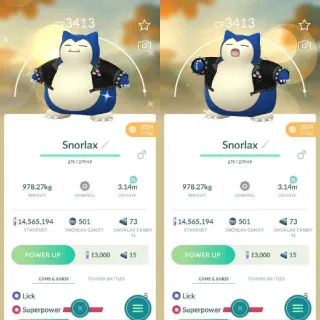 Level 45 - Shiny✨ Snorlax wearing a studded jacket (Fukuoka) pokemon go