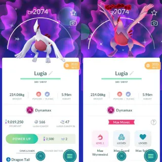 shiny Dynamax Lugia - Pokémon Go