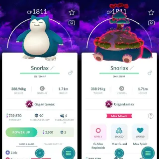 Nonshiny Gigantamax Snorlax Background Registered trade 20k Stardust