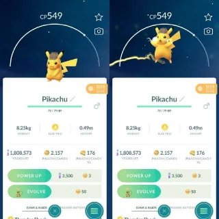 Nonshiny Detective Hat Pikachu Guarantee Lucky Pokemon Go