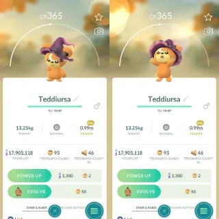 Nonshiny XXL Halloween Teddiursa - Pokemon Go