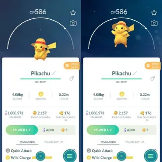Nonshiny Straw Hat Pikachu Guarantee Lucky Pokemon Go