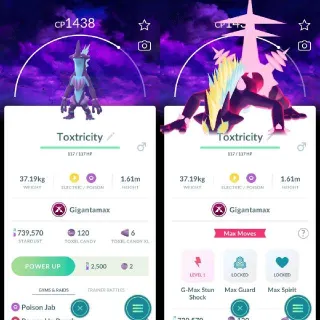 Nonshiny Gigantamax Toxtricity Background Registered trade 20k Stardust