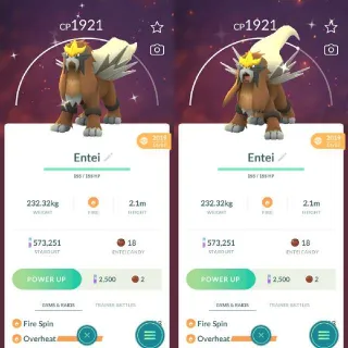 Lucky Pokémon Go Shiny Entei Year 2019 - Guarantee Lucky - Trade 20K Or 1M Stardust