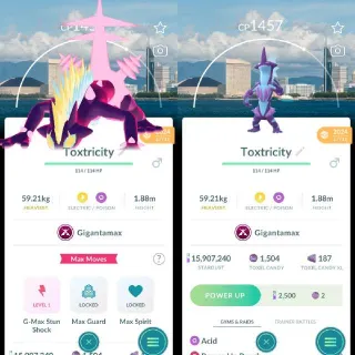 Nonshiny Gigantamax Toxtricity Lowkey Fukuoka Background - Pokemon Go