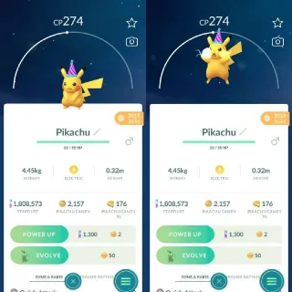 Nonshiny Party Hat Pikachu Guarantee Lucky Pokemon Go