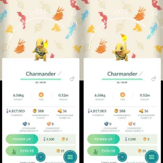 Shiny goggles costume Charmander with background - Pokemon Go