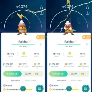 Nonshiny Raichur Beanie Hat Guarantee Lucky Pokemon Go
