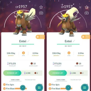 Lucky Pokémon Go Shiny Entei Year 2019 - Guarantee Lucky - Trade 20K Or 1M Stardust