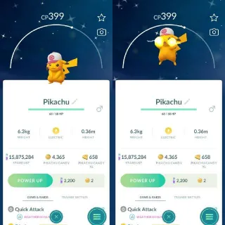Shiny Dawn s Hat Pikachu - Registered Trade Only 20k Dust - Pokemon Go