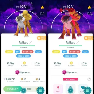Shiny Dynamax Raikou Dark Skies Background - Pokemon Go