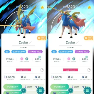 Non Shiny Level 46 Crowned Sword Zacian Special Background - Pokemon Go