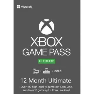 Xbox Ultimate Game Pass 12 months (1 Year) Subscription (Can be used globally)