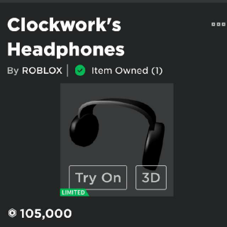 Accessories Clockwork Headphones In Game Items Gameflip - how to get workclock headphones roblox 2019