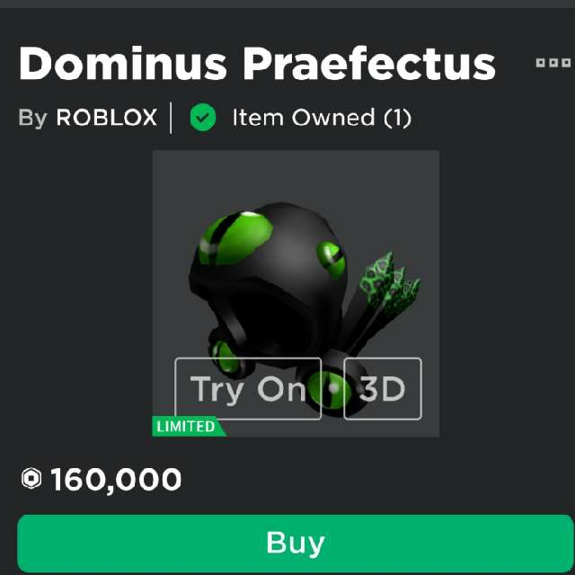 Accessories Dominus Praefectus In Game Items Gameflip - roblox buying a dominus