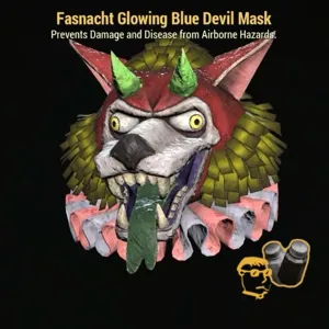 Glowing Blue Devil Mask