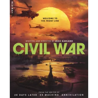 Civil War (2024) HDX Instant Delivery Vudu ONLY