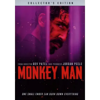 Monkey Man (Collector's Edition) (2024) HDX MA Instant Delivery