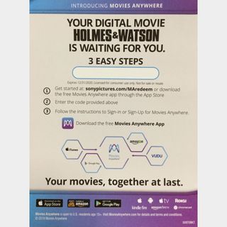 Holmes And Watson 2019 Sd Movies Anywhere Instant Delivery Digital Movies Gameflip