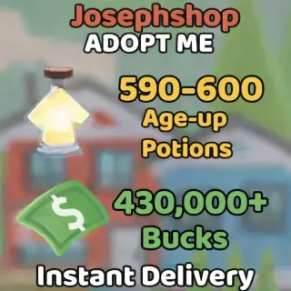 Adopt me 590-600 age up potions + 430k+ bucks acc