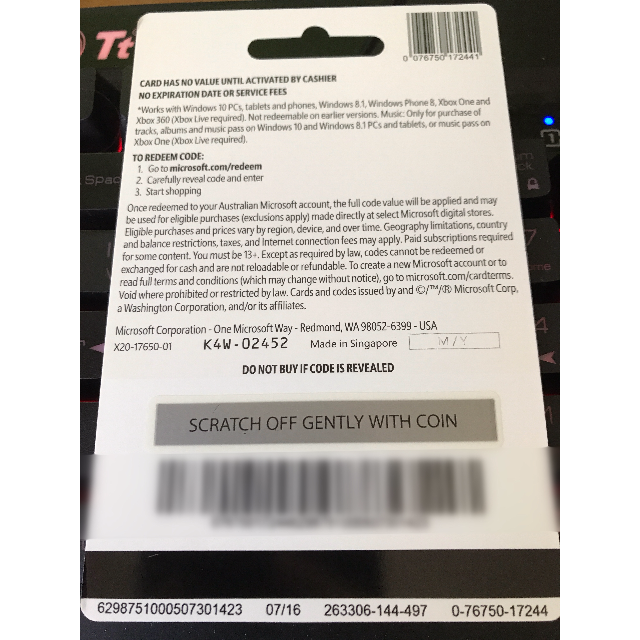 unused xbox gift cards codes