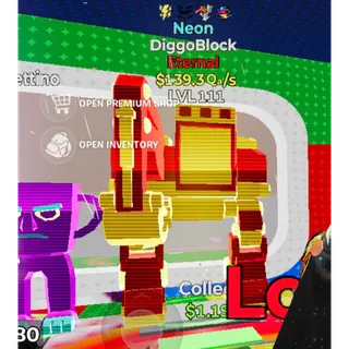 STEAL THE BRAINROT DIGGOBLOCK NEON 