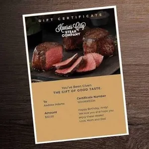 $50.00 Kansas City Steak Company
