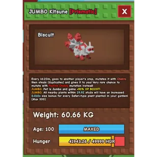 60kg Jumbo Kitsune Gag | Grow A Garden