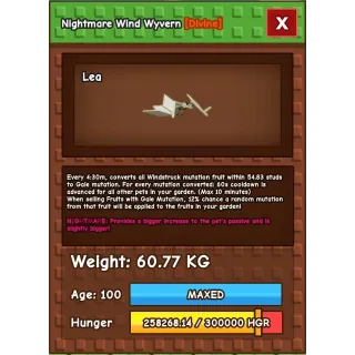 Huge Nightmare Wind Wyvern | 60kg+