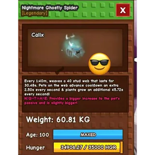 Huge Nightmare Ghostly Spider | 60kg+