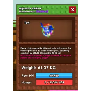 Huge nightmare rainbow dilophosaurus | 61kg+