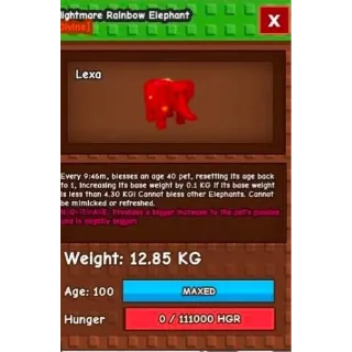 Nightmare rainbow elephant | 12kg+