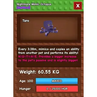 Huge Nightmare Mimic Octopus | 60kg+ | 15s w/ toy