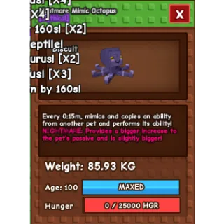 Titanic Nightmare mimic octopus | 85kg+