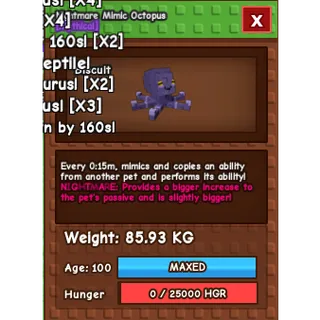 Titanic Nightmare mimic octopus | 85kg+