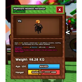 Godly titanic nightmare headless horseman | 98kg+