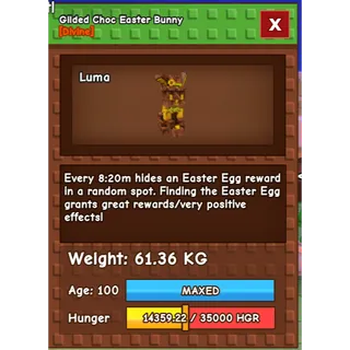 VENOM GILDED EASTER BUNNY | GROW A GARDEN 60 / 61 KG+ LVL 100