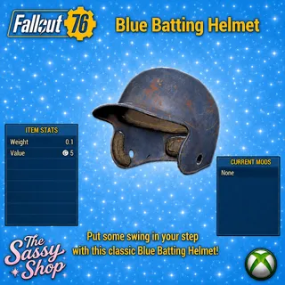 Blue batting helmet
